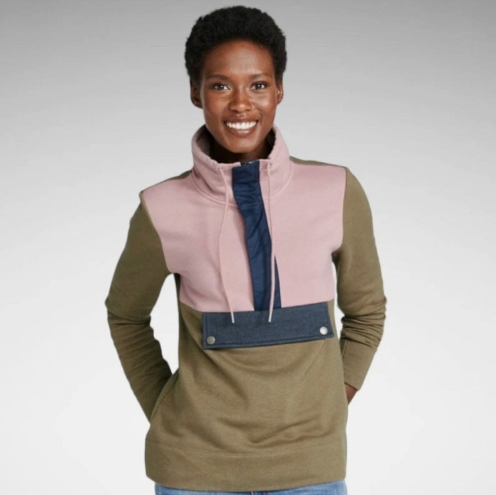LL Bean Women's Signature Anorak Quarter Zip Funnel Neck Sweatshirt Size  Medium